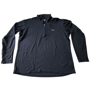 Patagonia Black Quarter-Zip Long Sleeve Capilene Base Layer Pullover. Sz. M